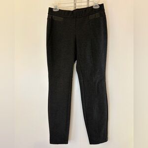Alfani Charcoal Gray Leggings with Leather Detail
